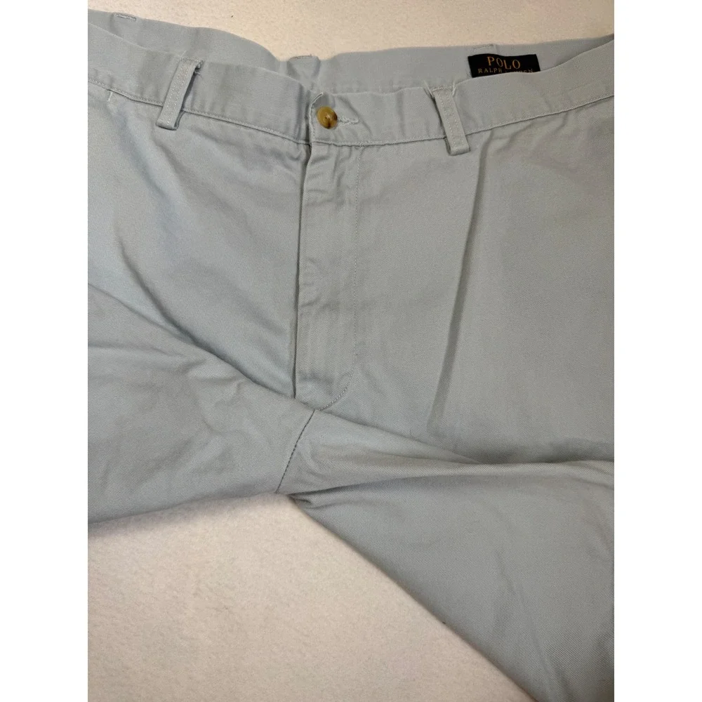 Polo Ralph Lauren Mens Classic Fit 9 Inch Chino Shorts Light Blue Cotton Size 40